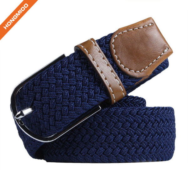 Custom Size Polyester Metarial Mens Elastic Braided Belt