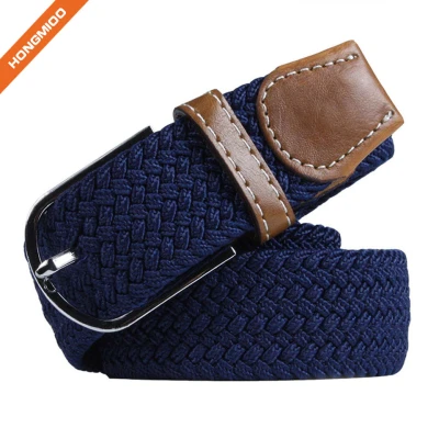 Custom Size Polyester Metarial Mens Elastic Braided Belt