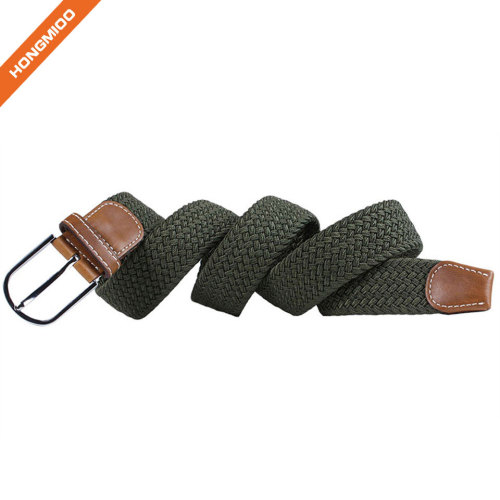 Factory Direct Sales Split Leather Army Green Elastic Belts For Male
