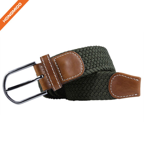 Factory Direct Sales Split Leather Army Green Elastic Belts For Male
