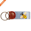 Hongmioo Handcraft Needlepoint Small Pocket Key Fob Real Leather Key Chain
