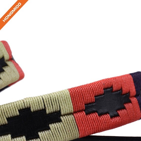 Simple Design Mens Genuine Leather Mix Color Embroidery... side