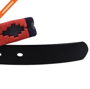 Simple Design Mens Genuine Leather Mix Color Embroidery Belts