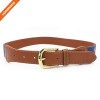 Popular Design Navy Background Embroidery Boat Anchor Top Grain Leather Belts