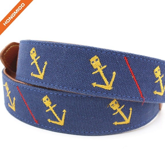 Popular Design Navy Background Embroidery Boat Anchor T... side