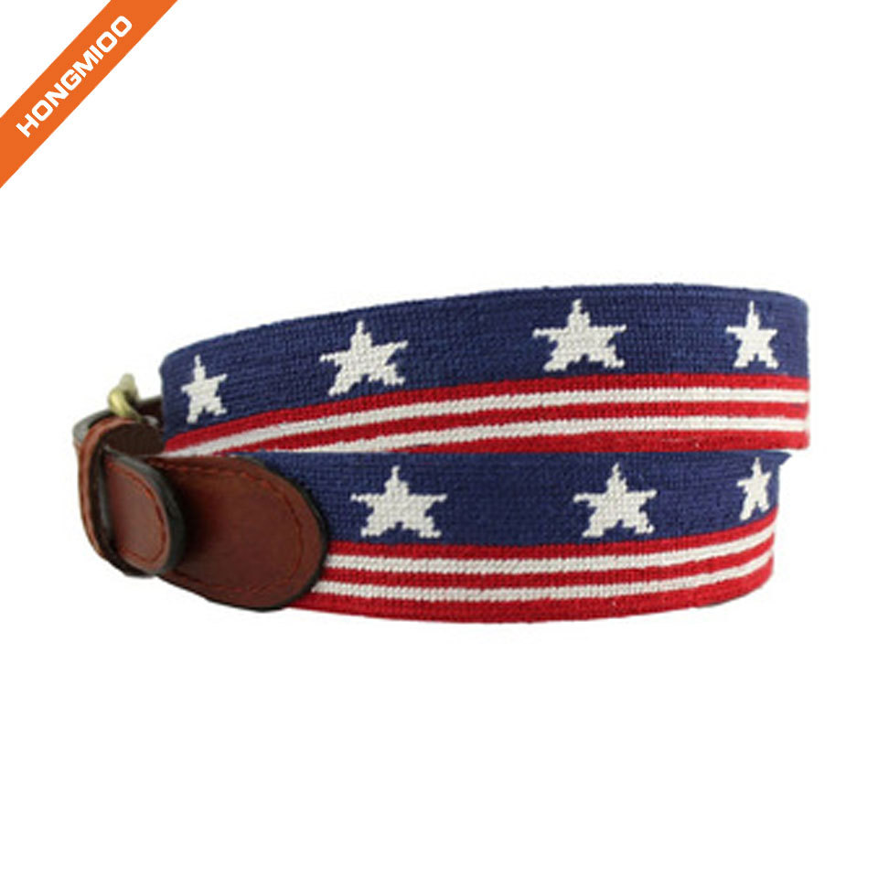 High Technical Design Embroidery Real Genuine Leather Mens Belts