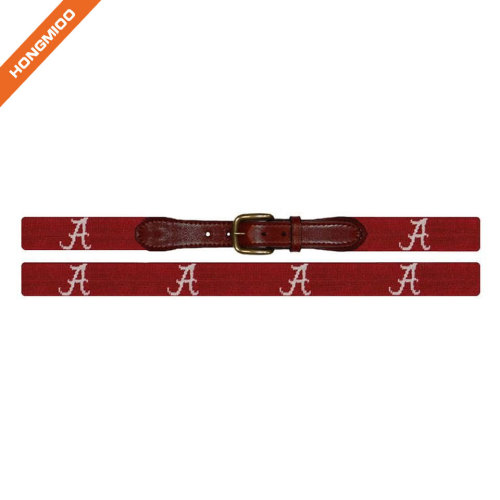 Cute Crab Needlepoint Design Top Grain Leather Belts By Hongmioo