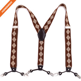 Mens Suspenders Y Style 1.4" Wide Adjustable Solid Straight Clip Suspenders
