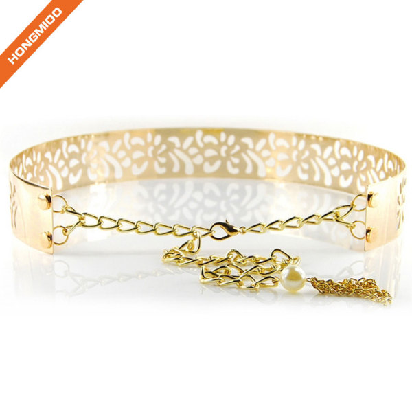 Hongmioo Modern Colorful Hollow Ladies Metal Chain Belt