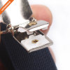 2cm Wide Solid No Cross Suspenders Polyester Material With 2 Clips For Men
