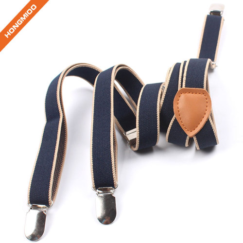 2cm Wide Solid Blue Y-Back Elastic Polyester Suspender Mix Color Shirttail Garter
