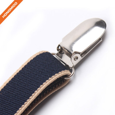 2cm Wide Solid Blue Y-Back Elastic Polyester Suspender Mix Color Shirttail Garter