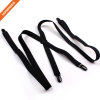 Pure Black X-Back 4 Strong Snap Hooks Suspender High Quality Soft Polyester Material Shirt Stays