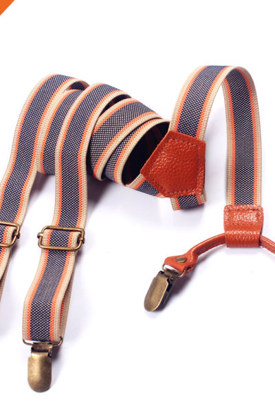 Mens Elastic Fully Adjustable Suspender With Extra Sturdy Brass Metal Clips Shirt Holder