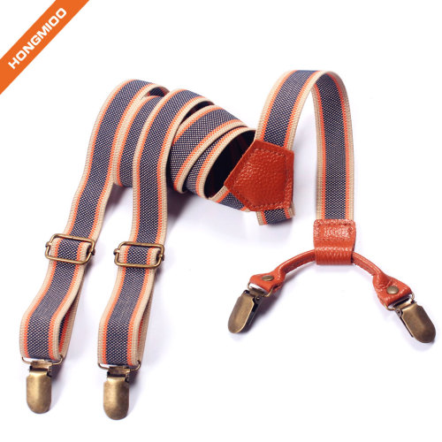 Mens Elastic Fully Adjustable Suspender With Extra Sturdy Brass Metal Clips Shirt Holder
