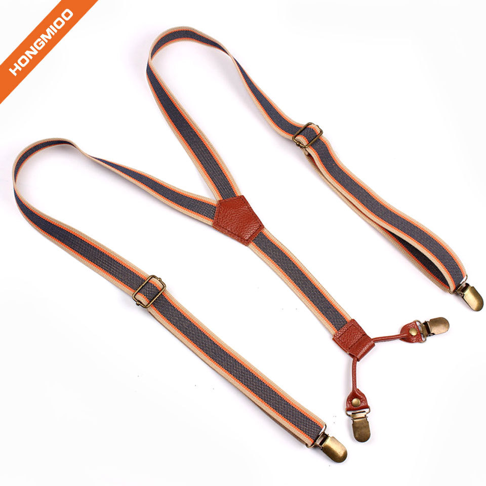 Mens Elastic Fully Adjustable Suspender With Extra Sturdy Brass Metal Clips Shirt Holder - Specs