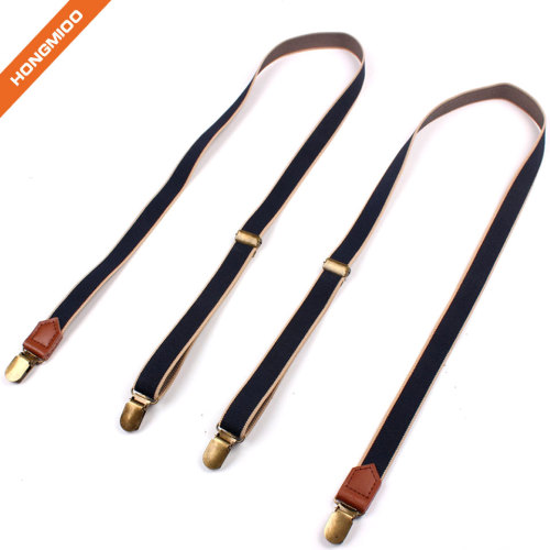 Full Size Mens Long No Cross Elastic Suspenders Holder Double Color Shirt Stays
