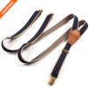 Durable Mens Adjustable Clips Polyester Suspender Blue Background Solid Shirt Stays