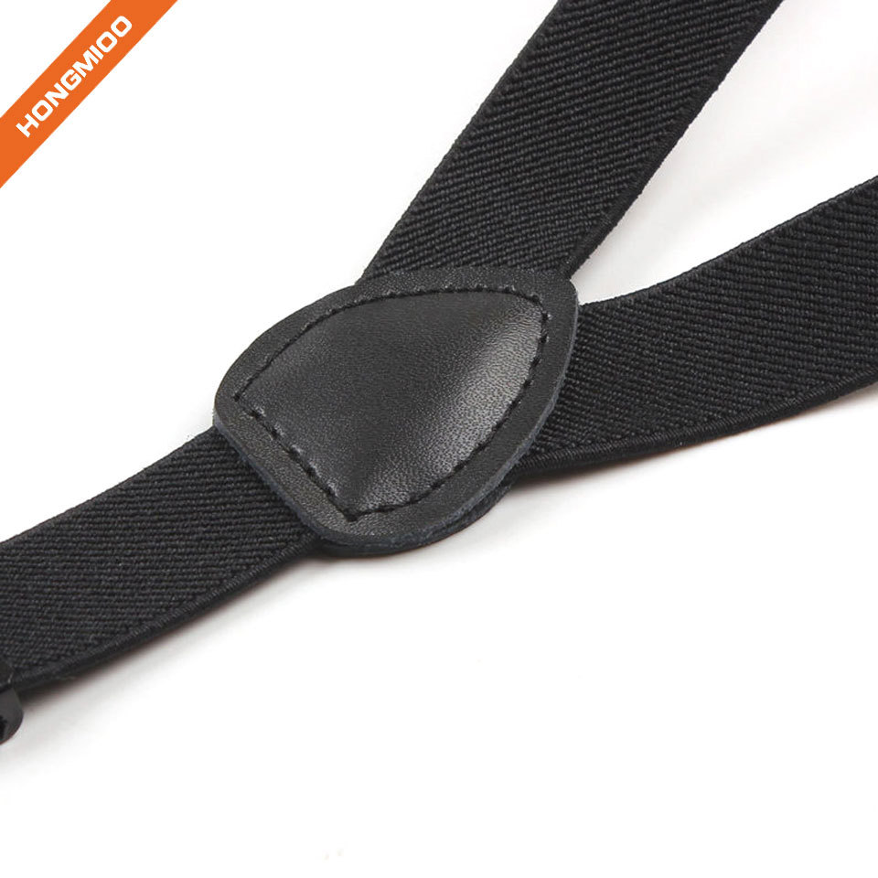 Plain Black Solid Fabric Suspender Belts Mens Durable 1.3 Inch Wide Shirt Holder Garter - Specs