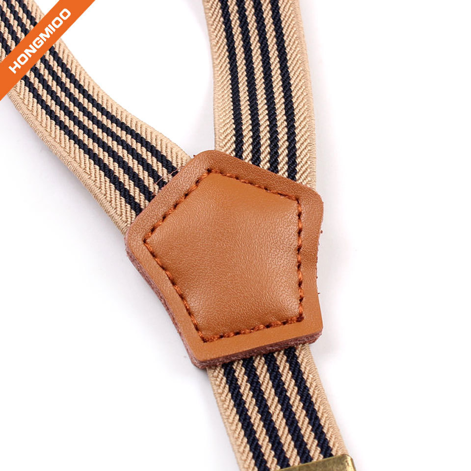 Retro Design Mens Adjustable Accessory Suspenders Belt 3 Clips PU Leather Shirt Garter - Detail