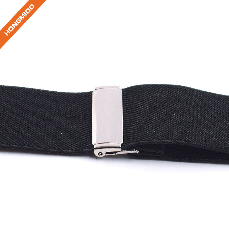 Black X Style PU Leather Button Design Suspender Useful Shirt Garter Belts - Specs