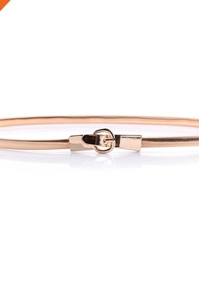 Hongmioo Thin Alloy Metal Waist Stretch Belt Ladies