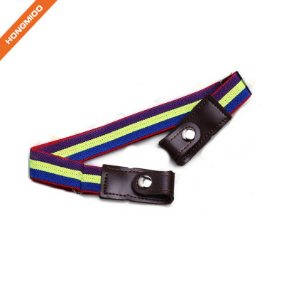 Fashion Solid Color Press Button Boy Elastic Belt