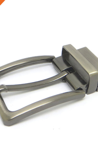 1 2/5 Inch (35 mm) Reversible Clamp Gunmetal Brush Belt Buckle