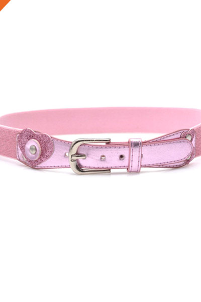 Fashion Design Metal Pin Buckle Pink Girl Belt