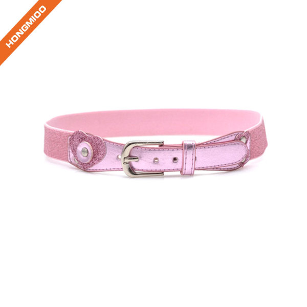 Fashion Design Metal Pin Buckle Pink Girl Belt
