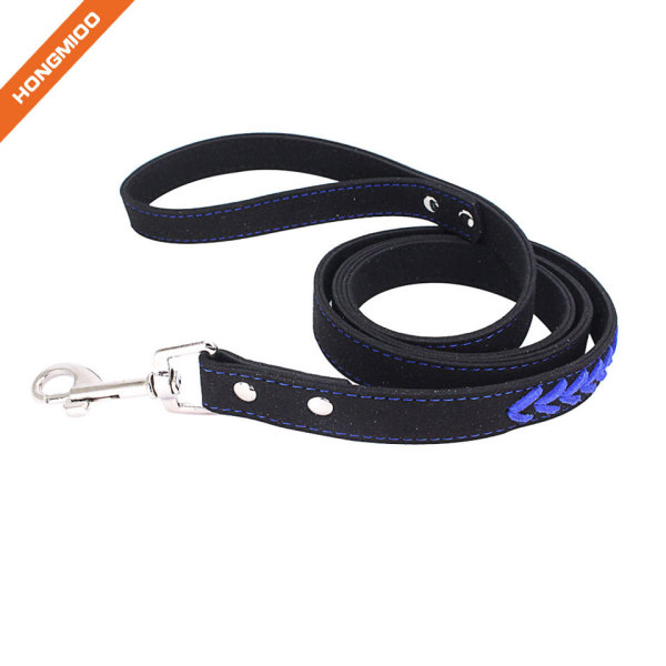 High Quality Braided Leather Dog Leash with Stable Hook