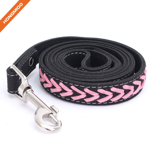 High Quality Braided Leather Dog Leash with Stable Hook