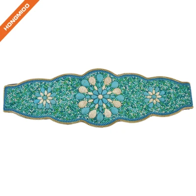 Faux Leather Women Cinch Belts Luxury Beaded Obi Waistband