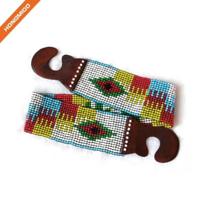 Women Beaded Full Glass Bead Waist Belt Elastic Body Wide Belts