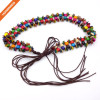 Bohemia Style Wax Rope Beaded Long Tassel Belts Wooden Bead Belt