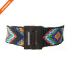 Multicolor Women Wedding Beaded Stretch Belt With Big Wood Buckle