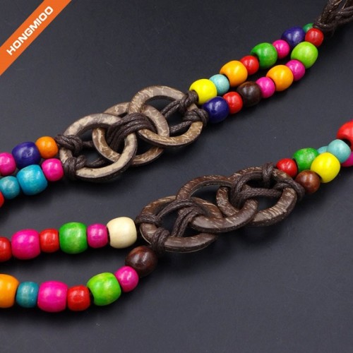 Women Braided Wax Rope Beaded Bead Sash Stretch Waist Belt