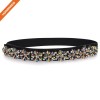 Women's Long Rhinestone Floral Thin Belts Interlocking Beaded Waist Belt