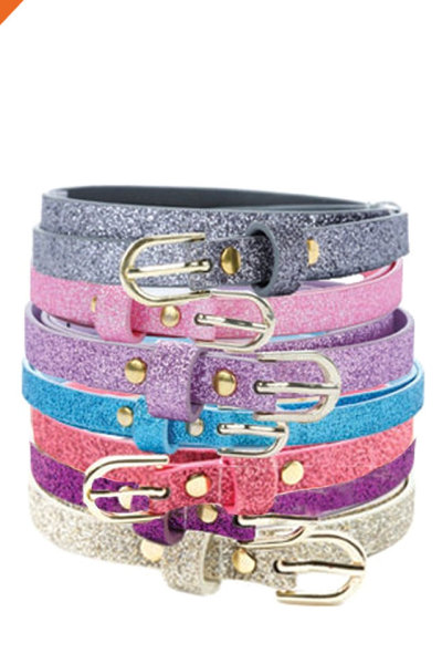 Hongmioo Make Colorful Girl Skinny Ultra Sparkly Belt