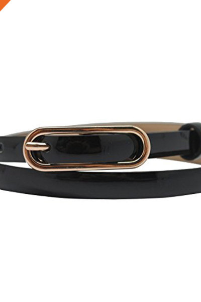 Smooth Black Skinny Faux Leather Sunny Belt Girl