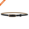 Smooth Black Skinny Faux Leather Sunny Belt Girl