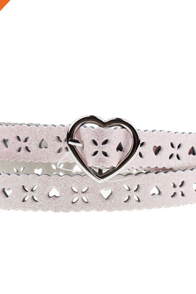 Fashion Hollow Heart Pin Buckle Girls Belt With Your Logo