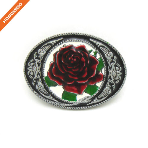Vintage Rose Decorative Western Belt Buck