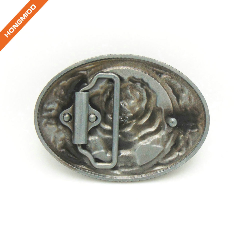 Embossed Bull Western Belt Buckle side