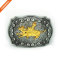 Golden Embossed Cowfight Western Belt Buckle