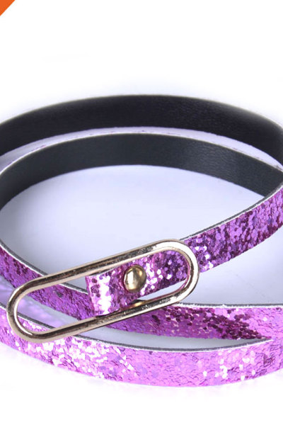Factory Directly Sale Kids Skinny Decorative Glitter Dress Fine Belt