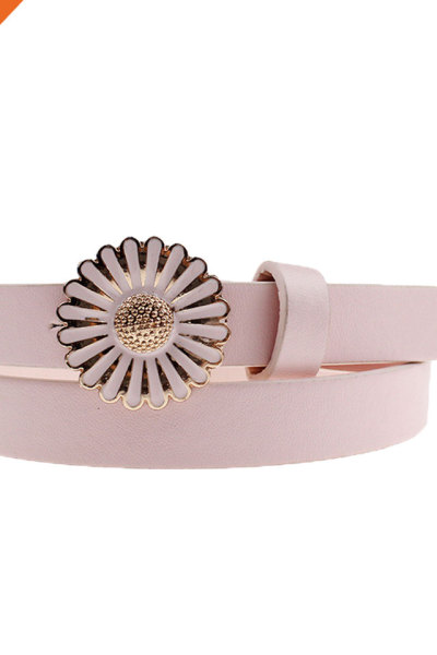 Fashion Girl Pink Decorative Flower Buckle Belts