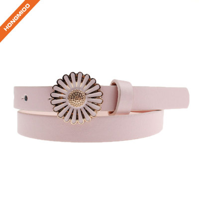 Fashion Girl Pink Decorative Flower Buckle Belts