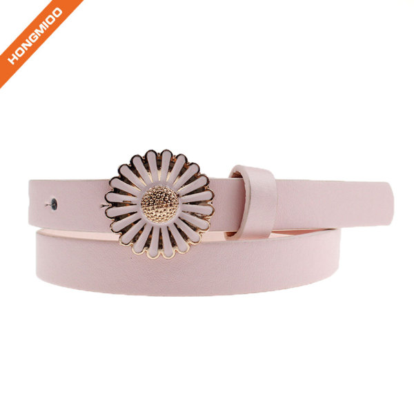 Fashion Girl Pink Decorative Flower Buckle Belts