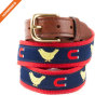 Cute Design Chick Magnet Ribbon Cotton Fabric Belt With Cow Hide Leather Belts